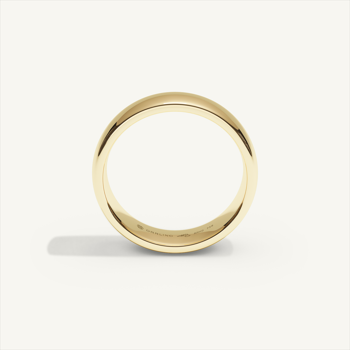 ARCADIA 5 mm — 18K yellow gold plain wedding band, product view 2