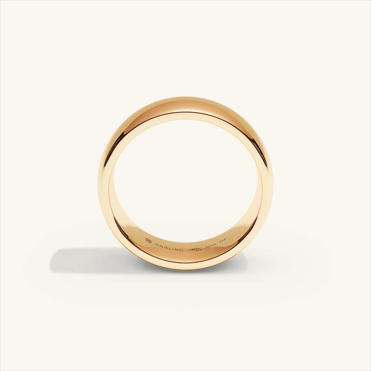 ARCADIA 6 mm — 18K rose gold plain wedding band, product view 2