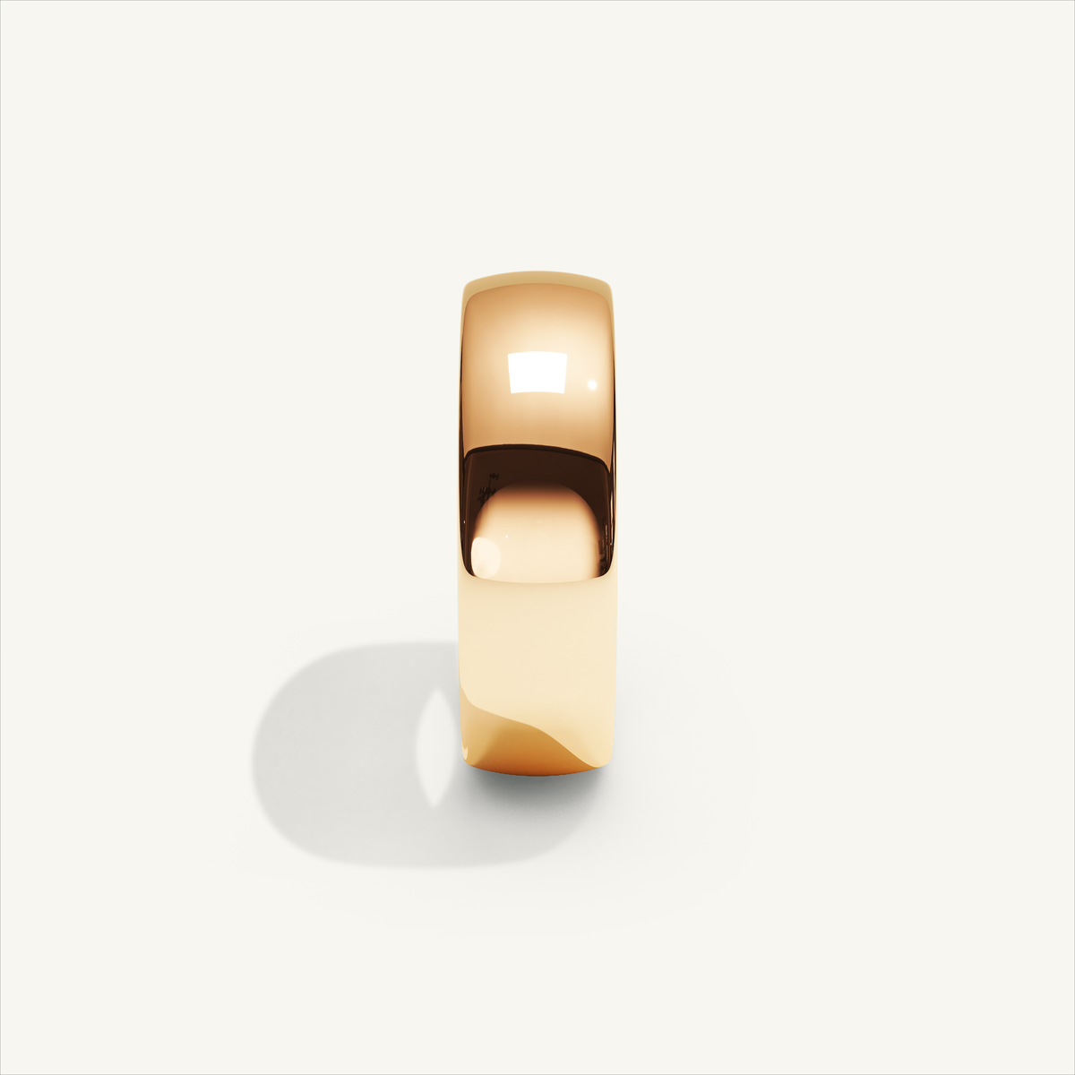 ARCADIA 6 mm — 18K rose gold plain wedding band, product view 3