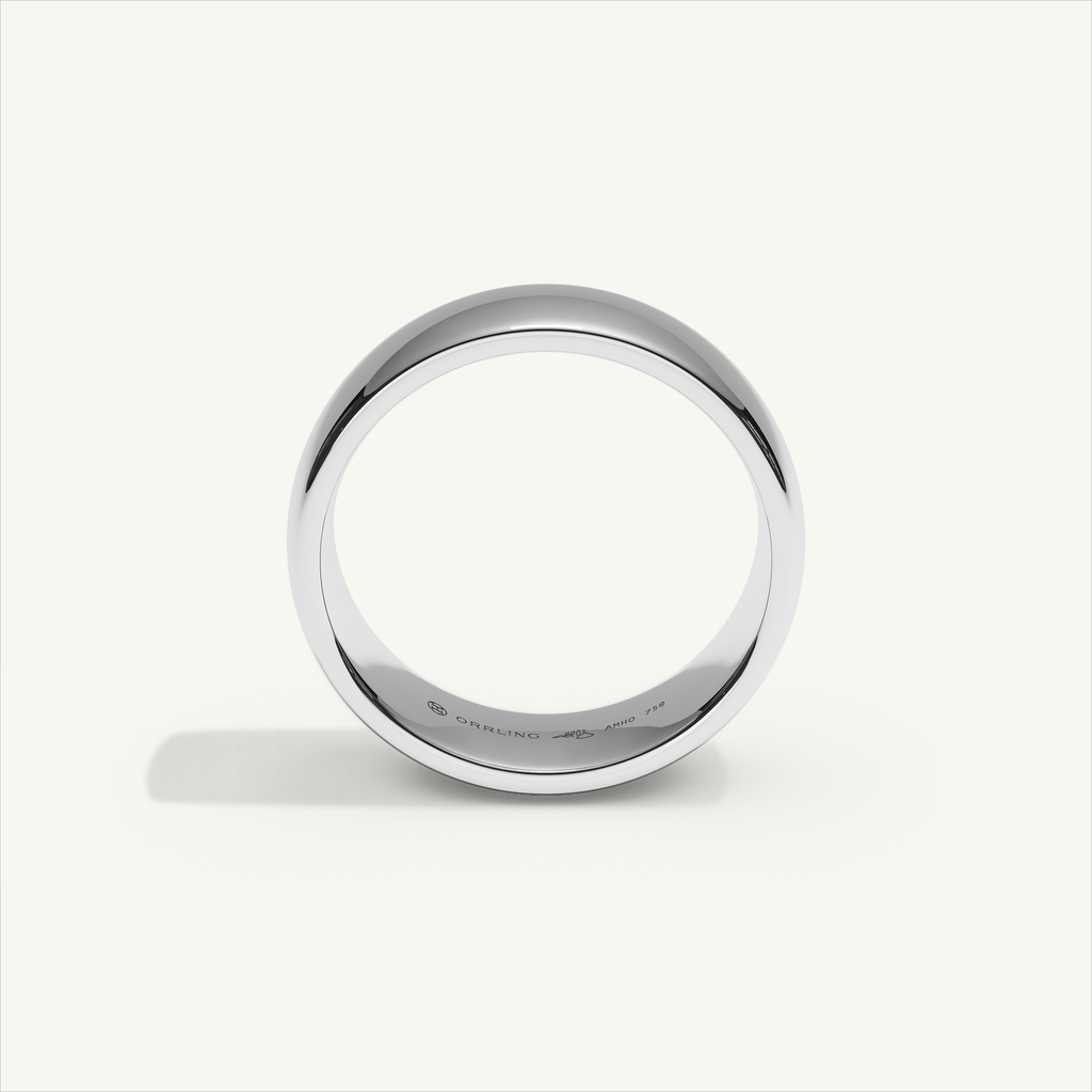 ARCADIA 6 mm — 18K white gold plain wedding band, product view 2