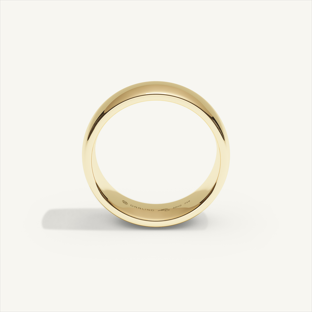 ARCADIA 6 mm — 18K yellow gold plain wedding band, product view 2