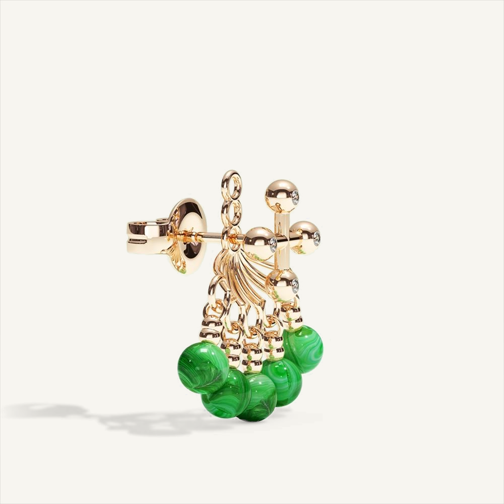Barbelle Backdrop Ear Studs – Malachite – view-2