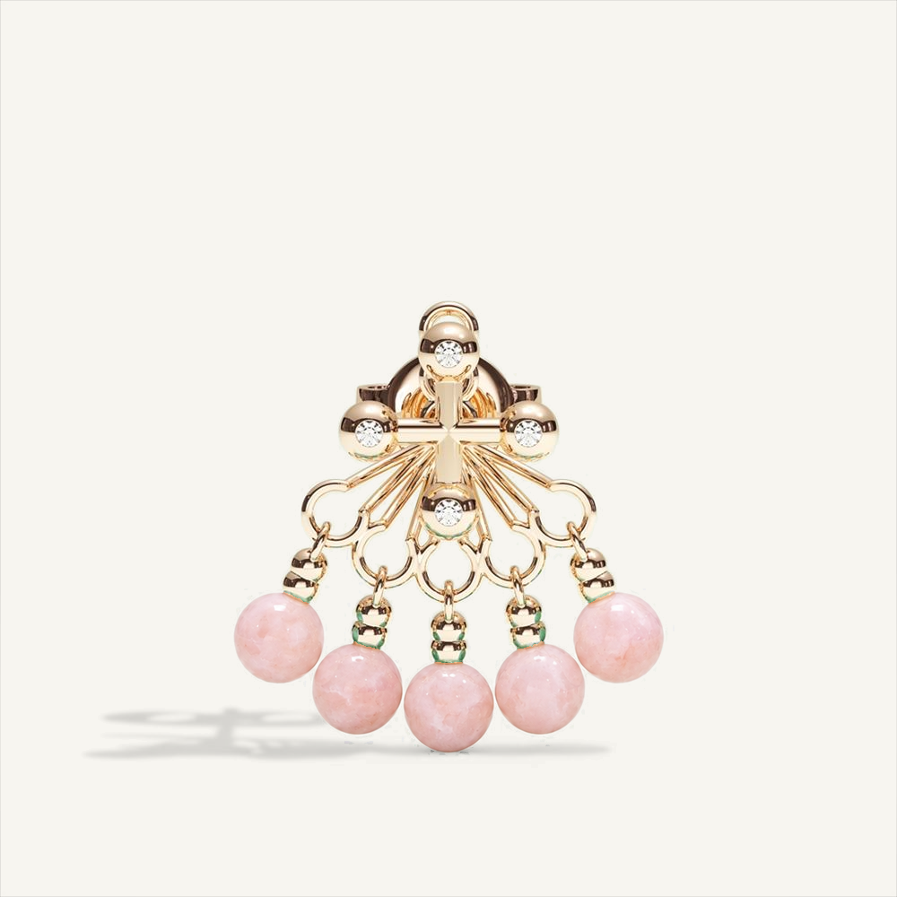 Barbelle Backdrop Ear Studs – Pink Opal – view-1