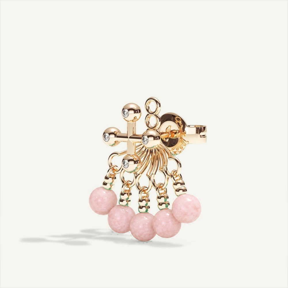 Barbelle Backdrop Ear Studs – Pink Opal – view-3