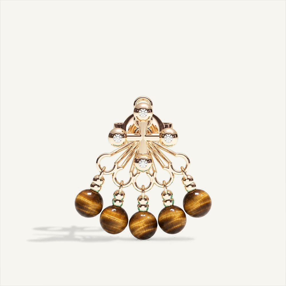 Barbelle Backdrop Ear Studs – Tiger Eye – view-1