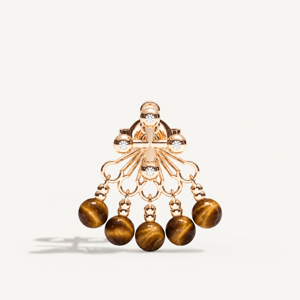 Barbelle Backdrop Ear Studs – Tiger Eye – view-1