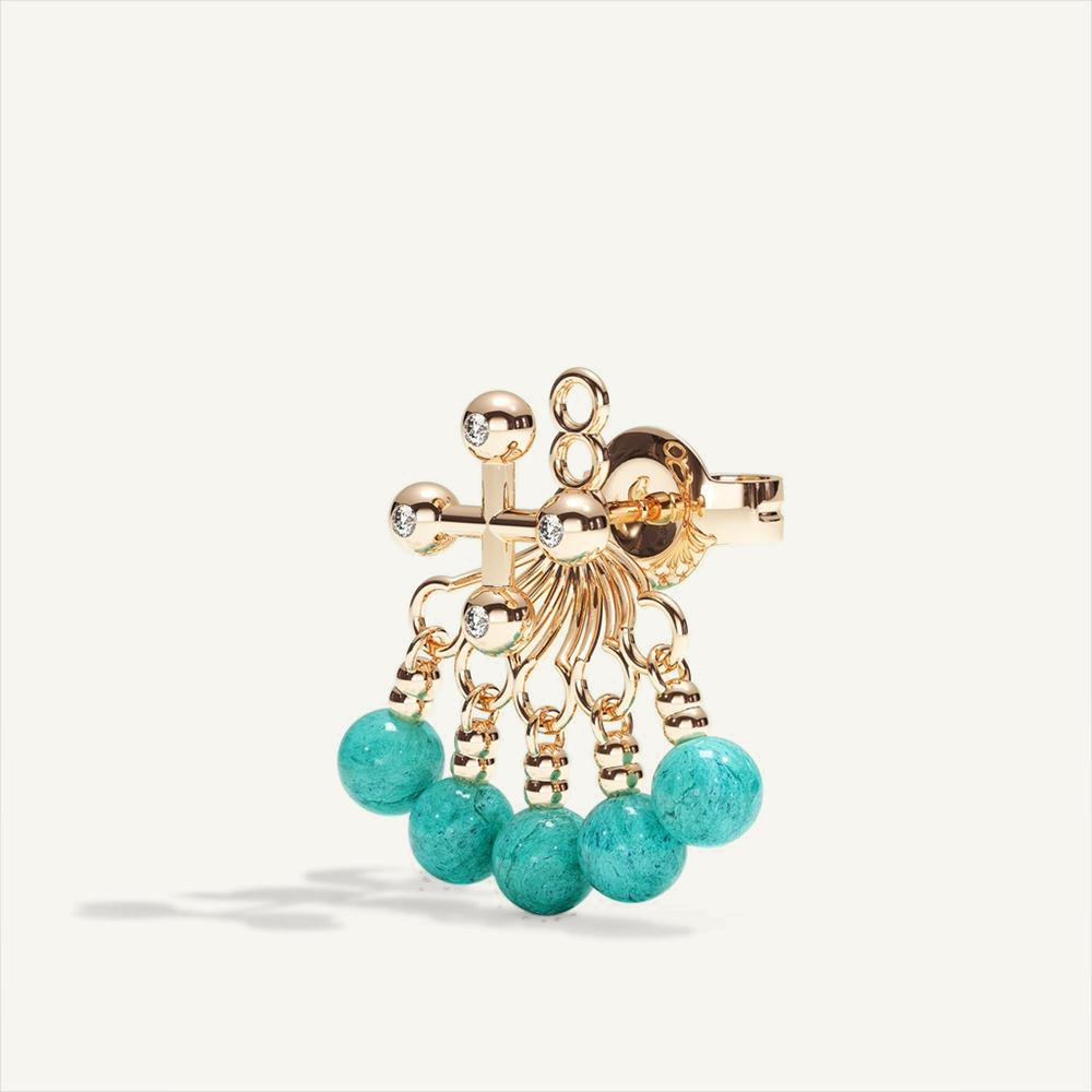 Barbelle Backdrop Ear Studs – Turquoise – view-3