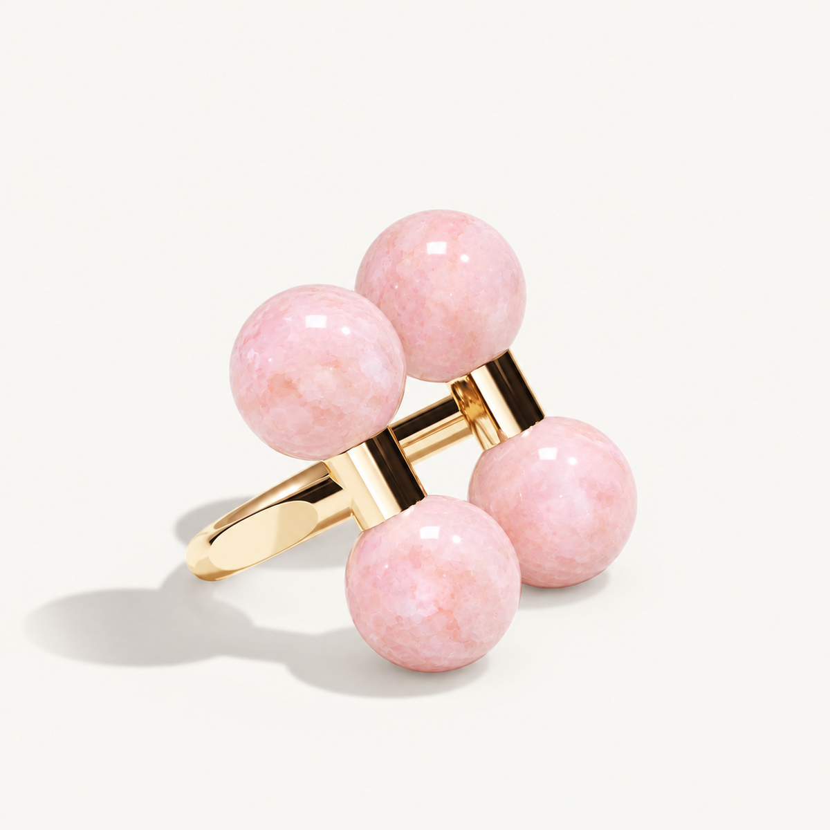 Barbelle Couple Ring – pink-opal – 18K rose gold