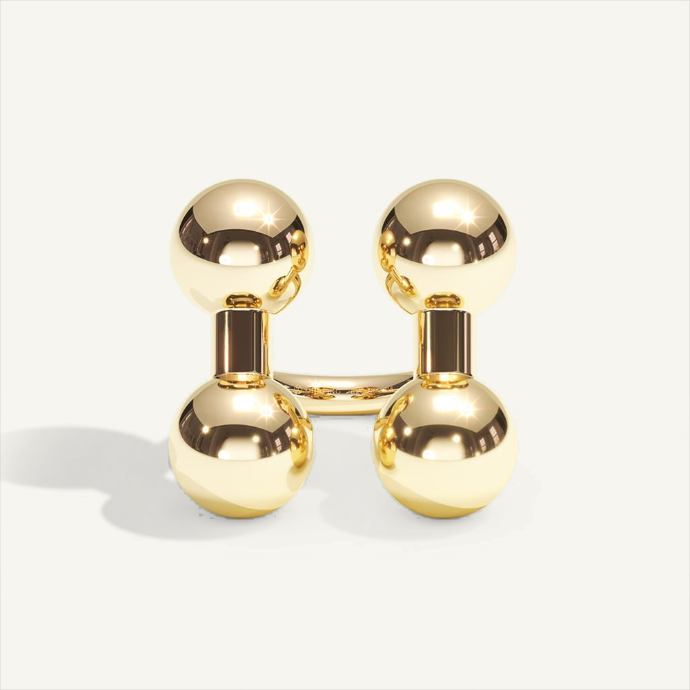 Barbelle Dou – yellow gold – view 0