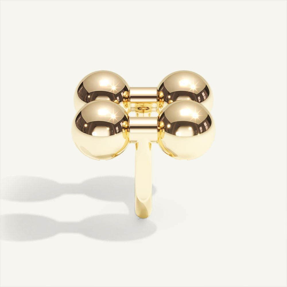 Barbelle Dou – yellow gold – view 3