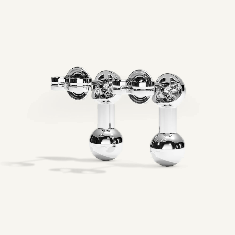 Barbelle Ear Pendant – white gold – view 3