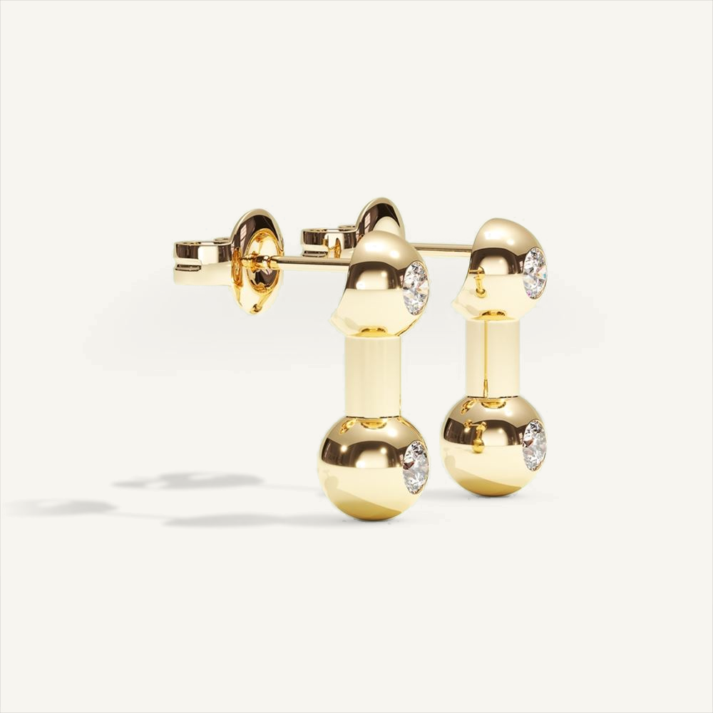 Barbelle Ear Pendant – yellow gold – view 1