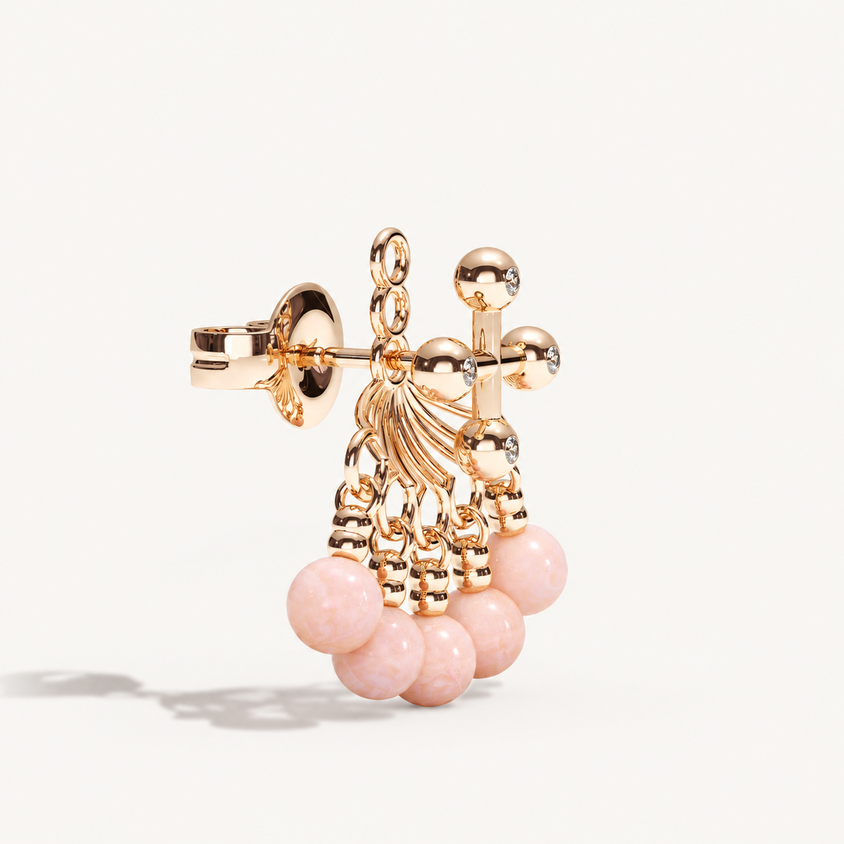 Barbelle Backdrop Ear Studs – Pink Opal – view-2