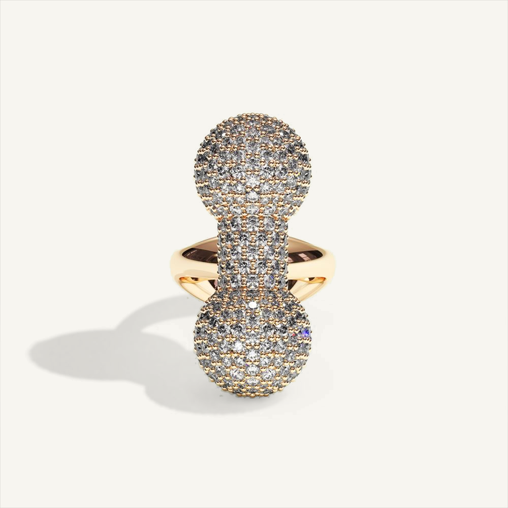 Barbelle Ring One Pavé – rose gold – view 0