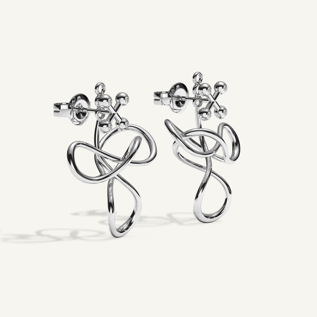 Barbelle Tangle Ear Pendant — white gold — view-1