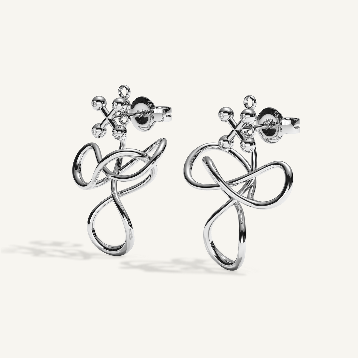 Barbelle Tangle Ear Pendant — white gold — view-2