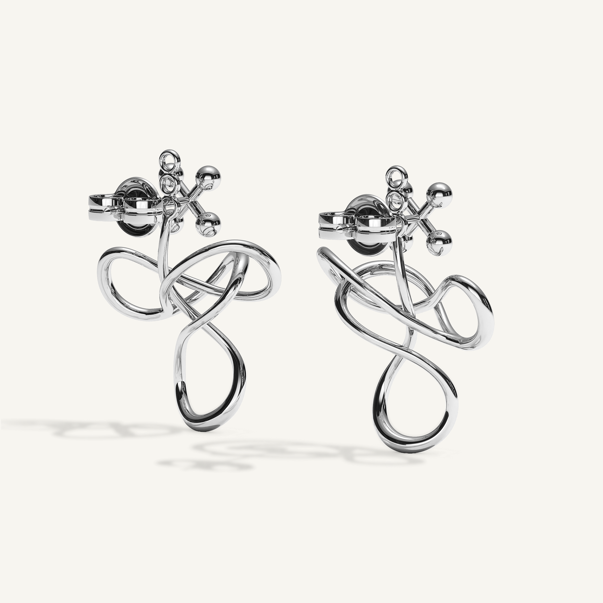Barbelle Tangle Ear Pendant — white gold — view-3