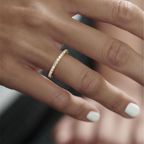BARI M22 Half Eternity Ring in 18K Yellow Gold – worn on hand