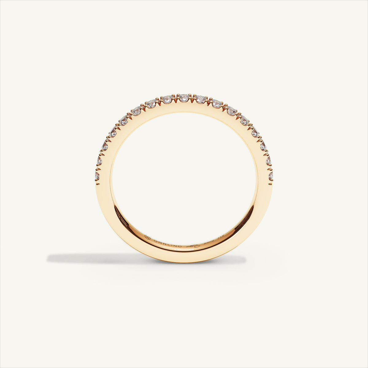BARI M22 Half Eternity Ring in 18K Rose Gold – view 3