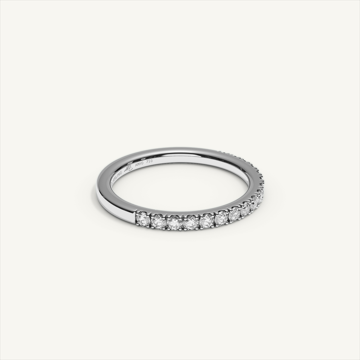 BARI M22 Half Eternity Ring in 18K White Gold – view 2