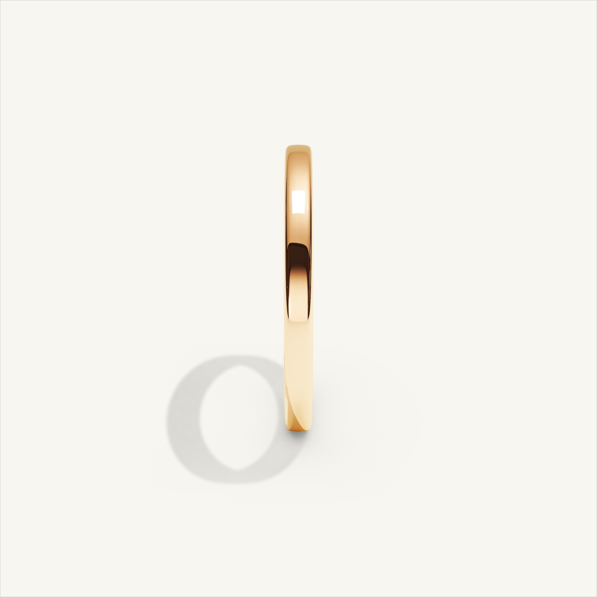 BASTION 2 mm — 18K rose gold plain wedding band, product view 3