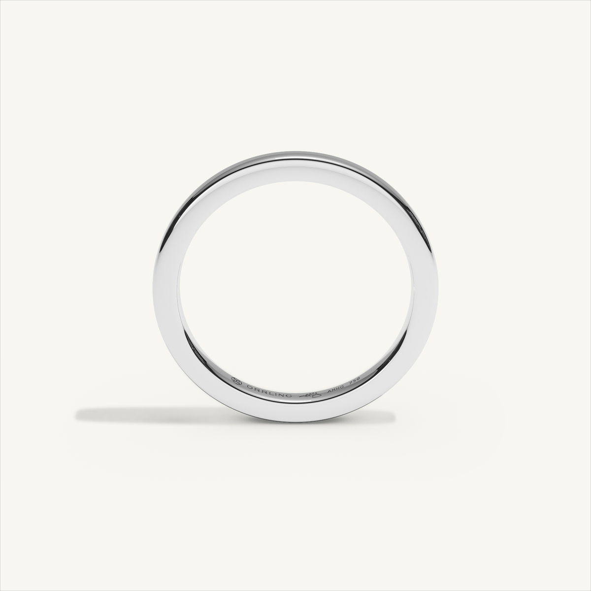 BASTION 2 mm — 18K white gold plain wedding band, product view 2