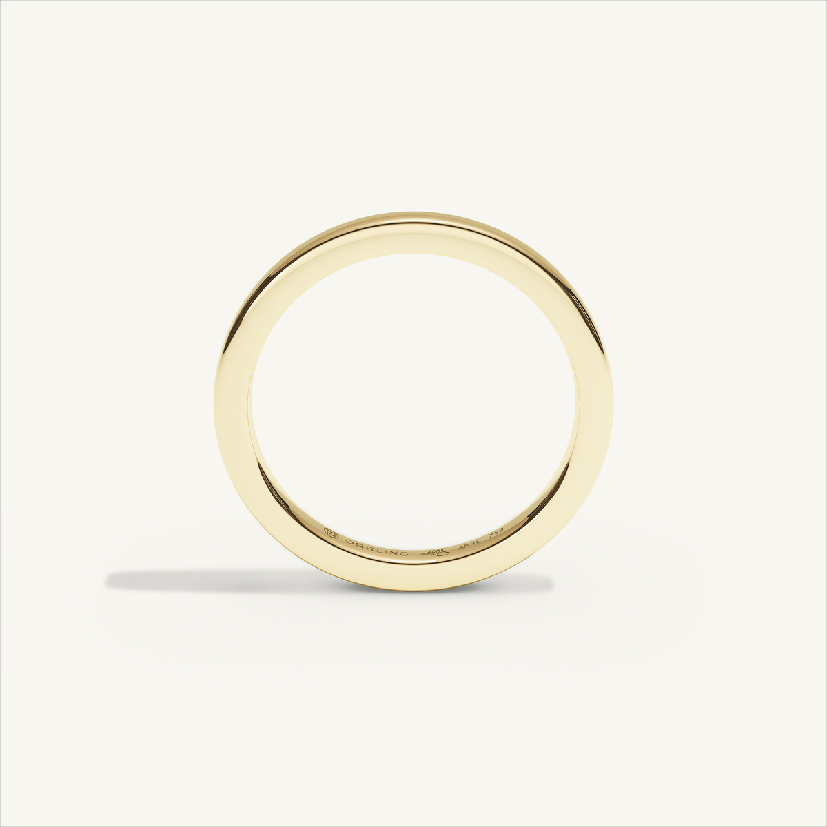 BASTION 2 mm — 18K yellow gold plain wedding band, product view 2