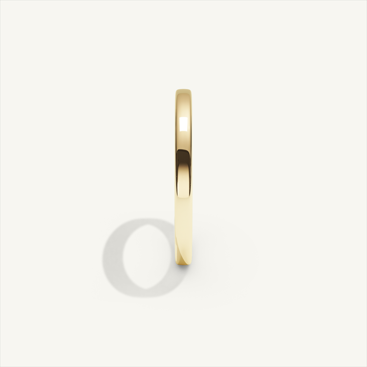 BASTION 2 mm — 18K yellow gold plain wedding band, product view 3