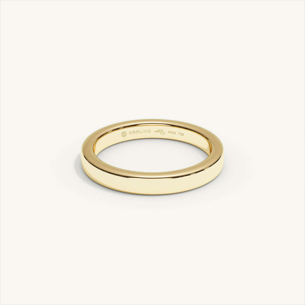 BASTION 3 mm Wedding Band in 18K Yellow Gold – view 1