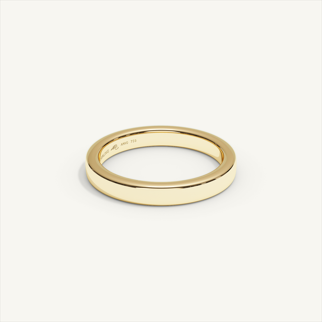 BASTION 3 mm Wedding Band in 18K Yellow Gold – view 2