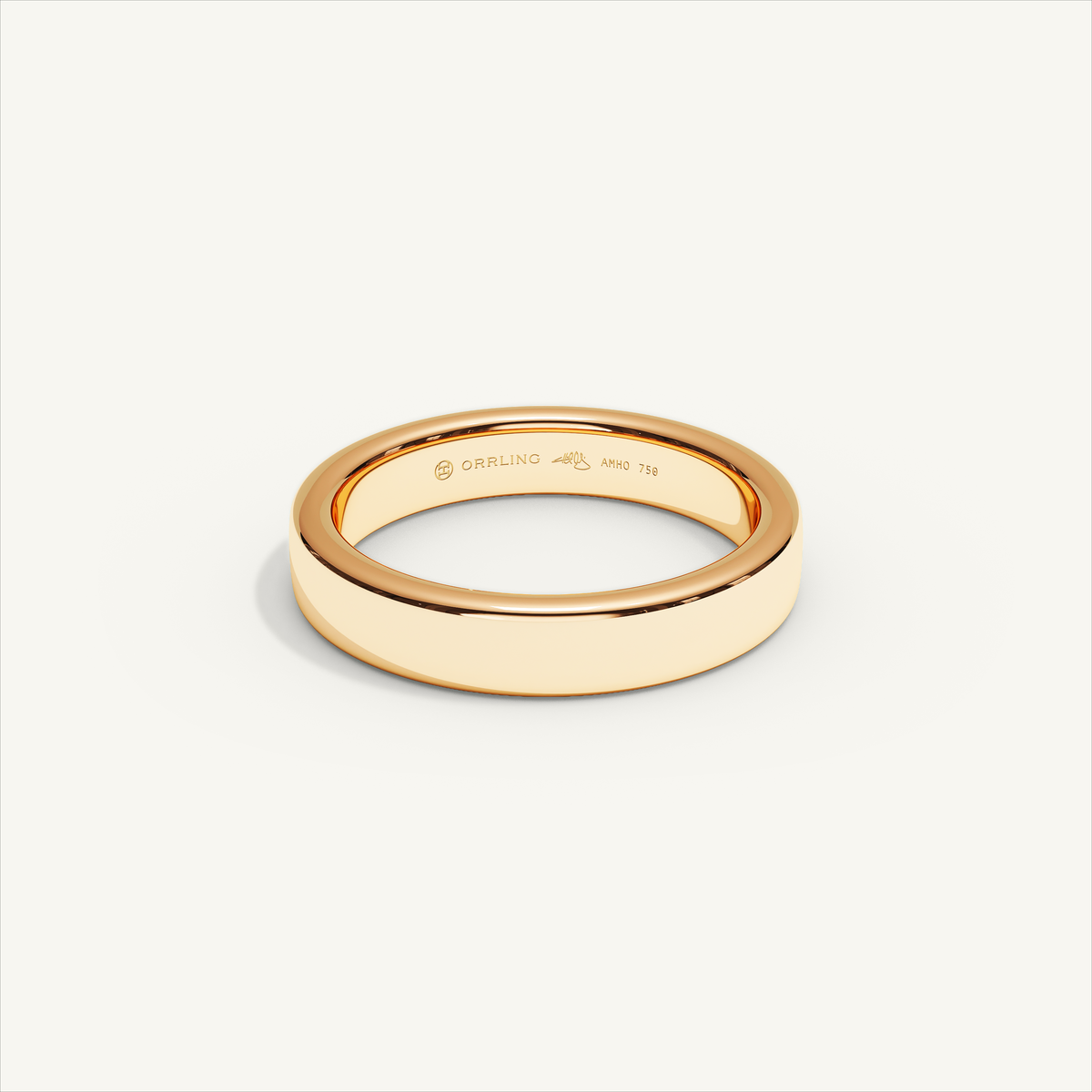 BASTION 4 mm — 18K rose gold plain wedding band, product view 0