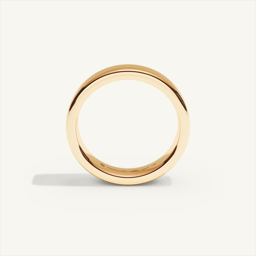 BASTION 4 mm — 18K rose gold plain wedding band, product view 2