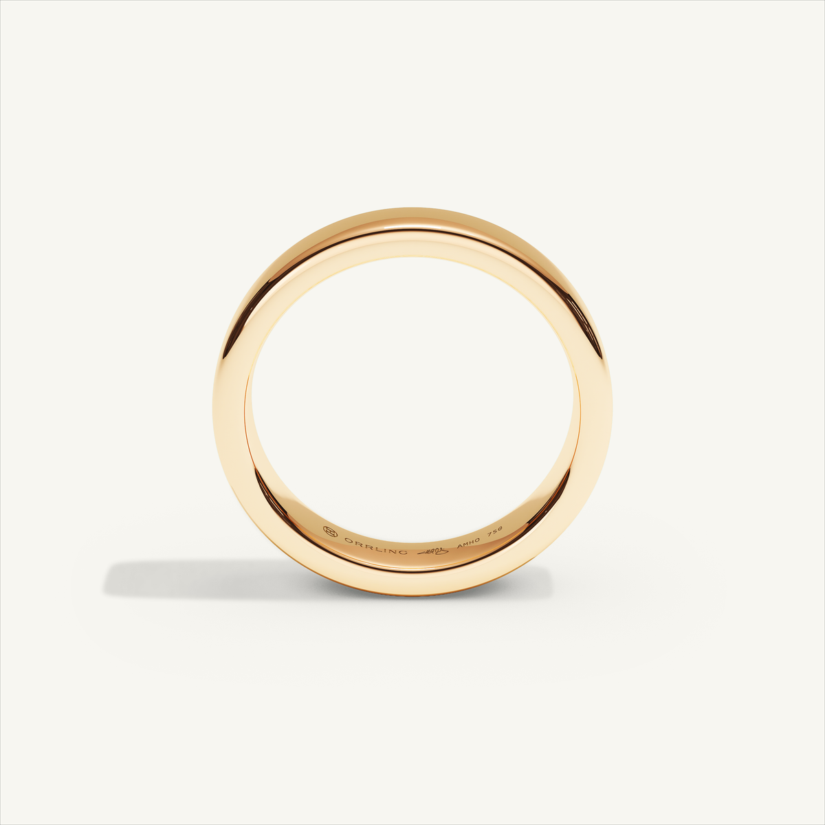 BASTION 4 mm — 18K rose gold plain wedding band, product view 2