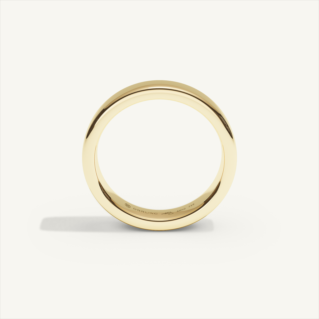 BASTION 4 mm — 18K yellow gold plain wedding band, product view 2