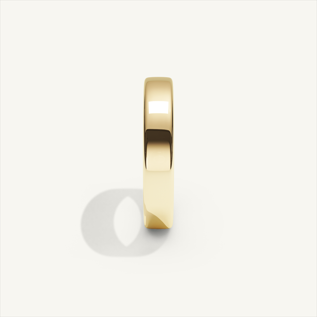BASTION 4 mm — 18K yellow gold plain wedding band, product view 3