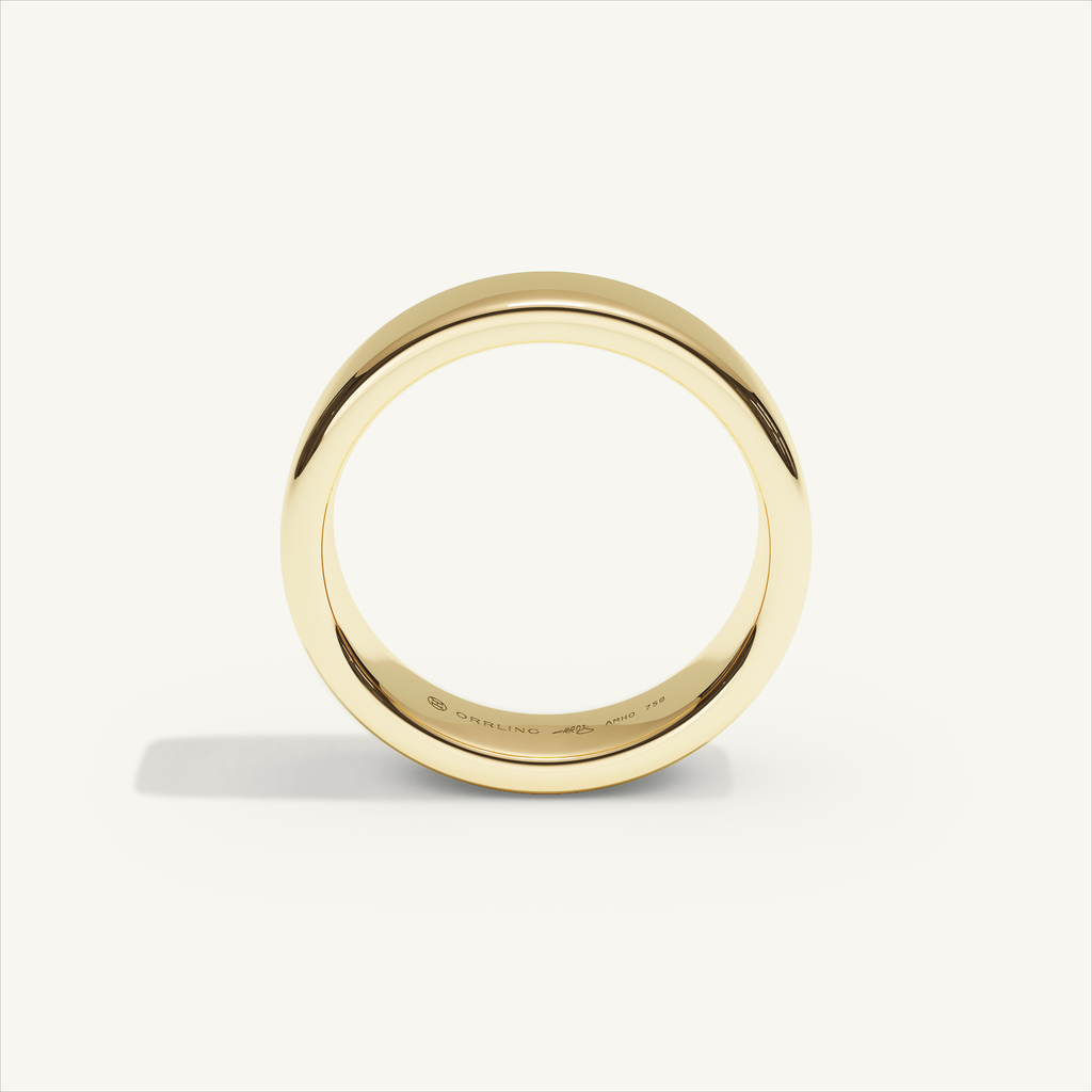 BASTION 5 mm — 18K yellow gold plain wedding band, product view 2