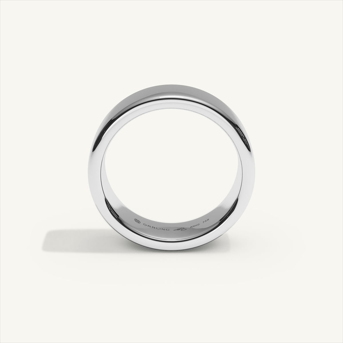 BASTION 6 mm — 18K white gold plain wedding band, product view 2