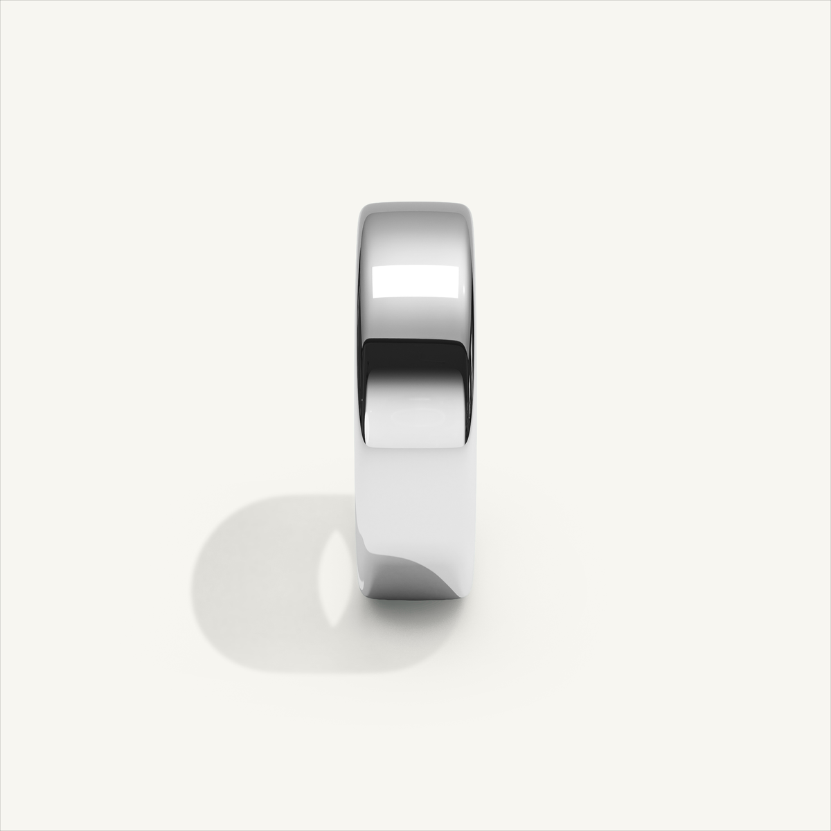 BASTION 6 mm — 18K white gold plain wedding band, product view 3