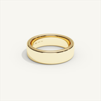 BASTION 6 mm — 18K yellow gold plain wedding band, product view 1