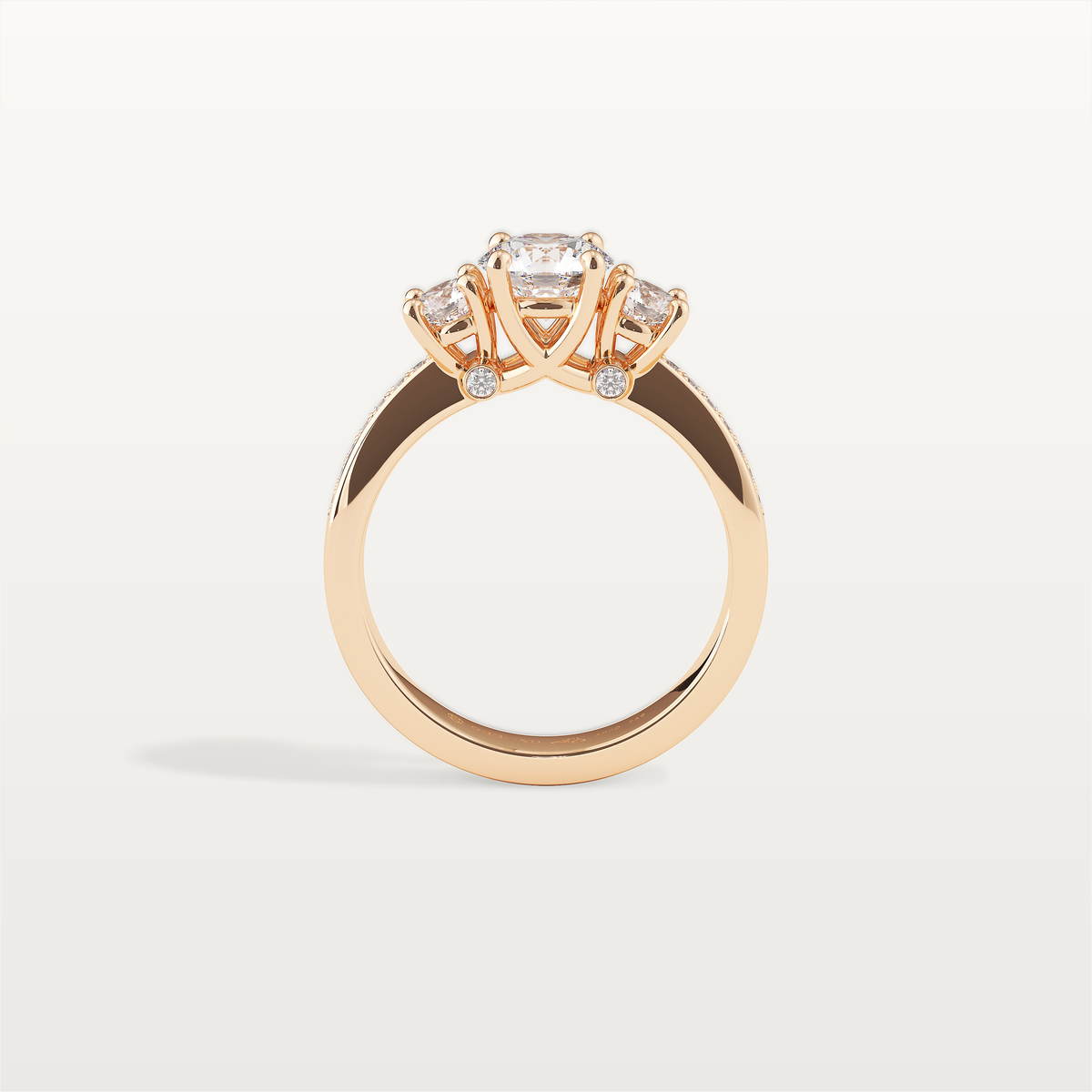 BEATRIX Trilogy Ring in 18K rose gold – setting profile