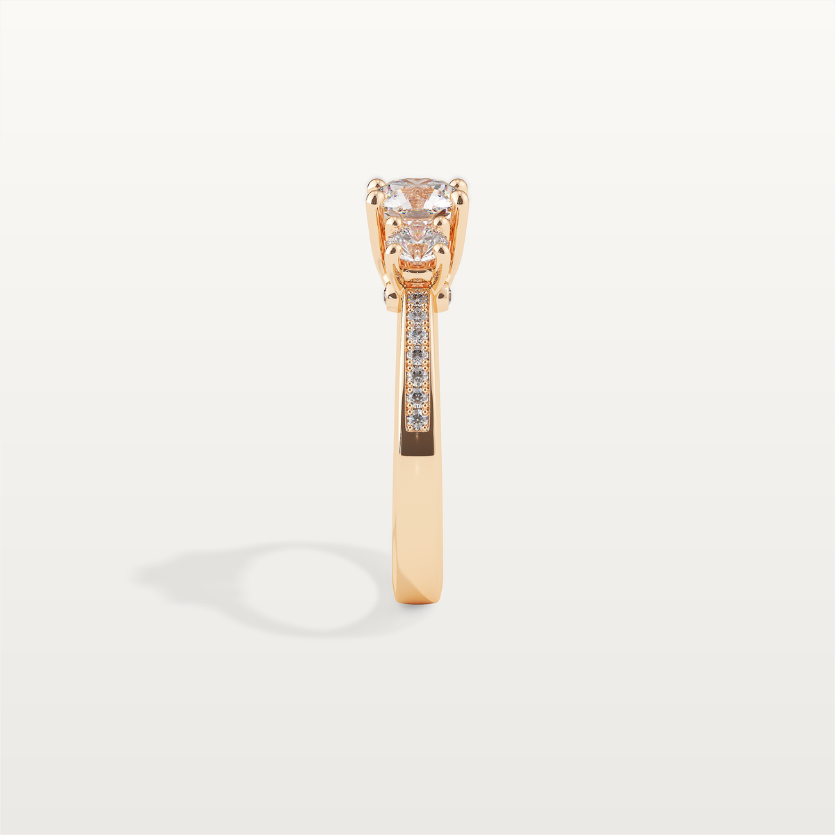 BEATRIX Trilogy Ring in 18K rose gold – side view