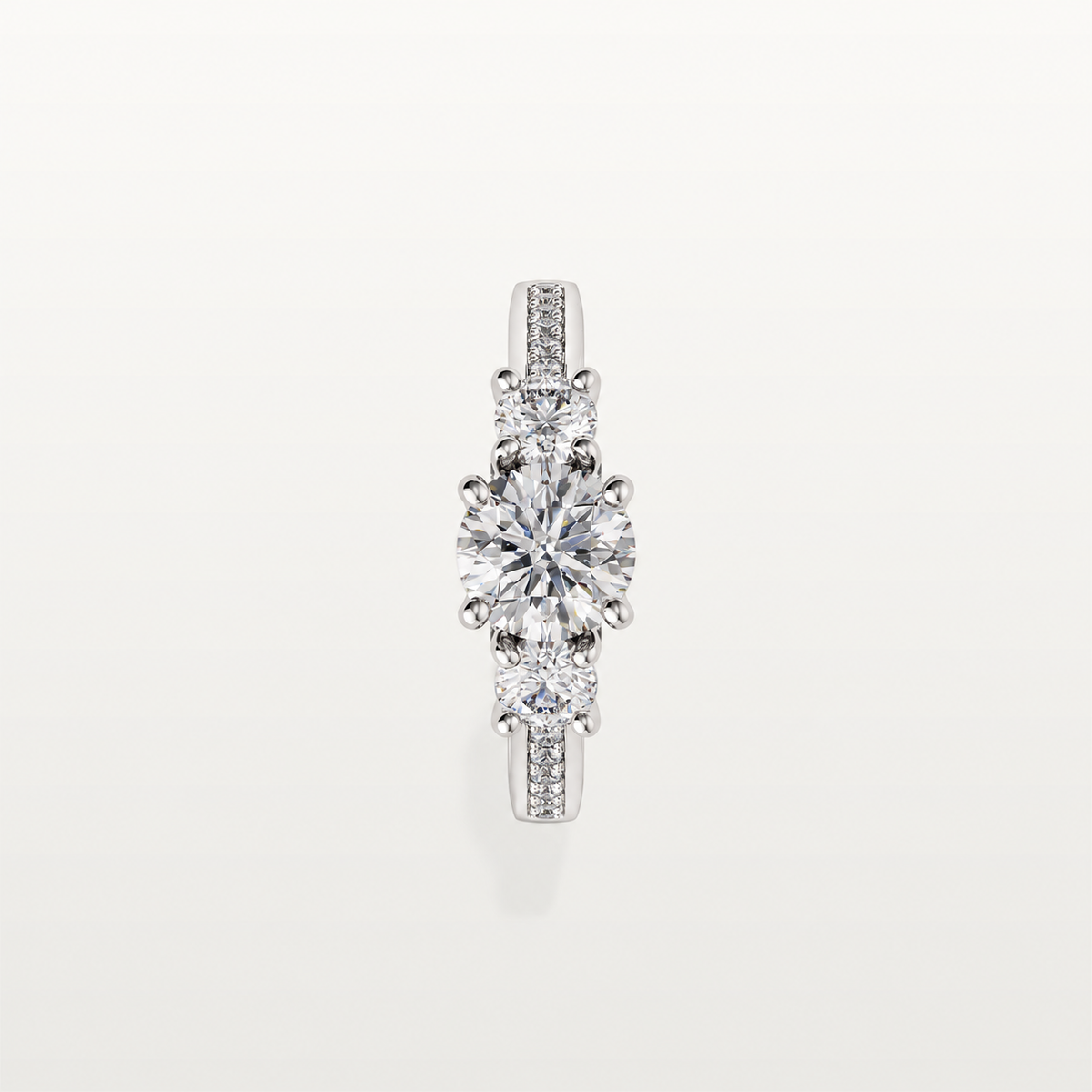 BEATRIX Trilogy Ring in 18K white gold – top view