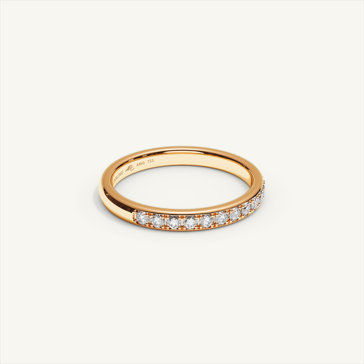 CANAL 92-2.5 Half Eternity Ring, 18K rose gold, view 2