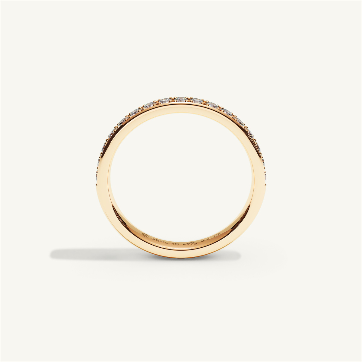 CANAL 92-2.5 Half Eternity Ring, 18K rose gold, view 3