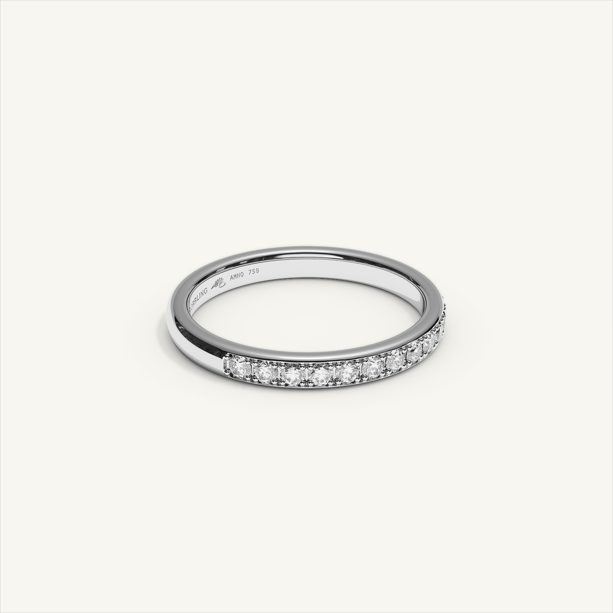 CANAL 92-2.5 Half Eternity Ring, 18K white gold, view 2