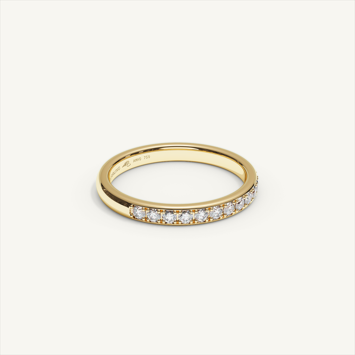 CANAL 92-2.5 Half Eternity Ring, 18K yellow gold, view 2