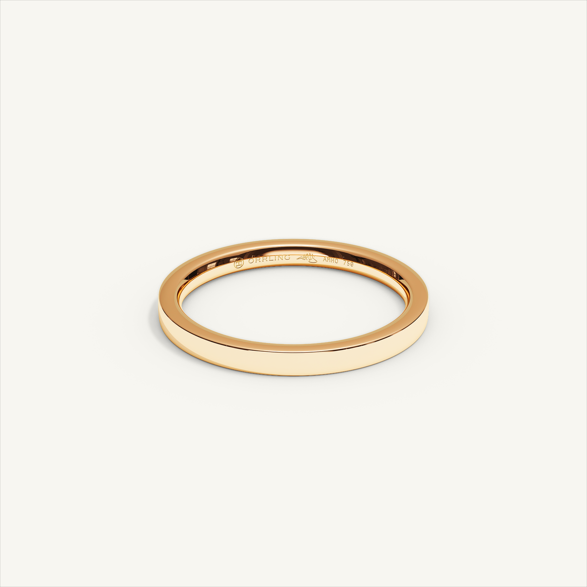 ECHELON 2 mm — 18K rose gold plain wedding band, product view 0