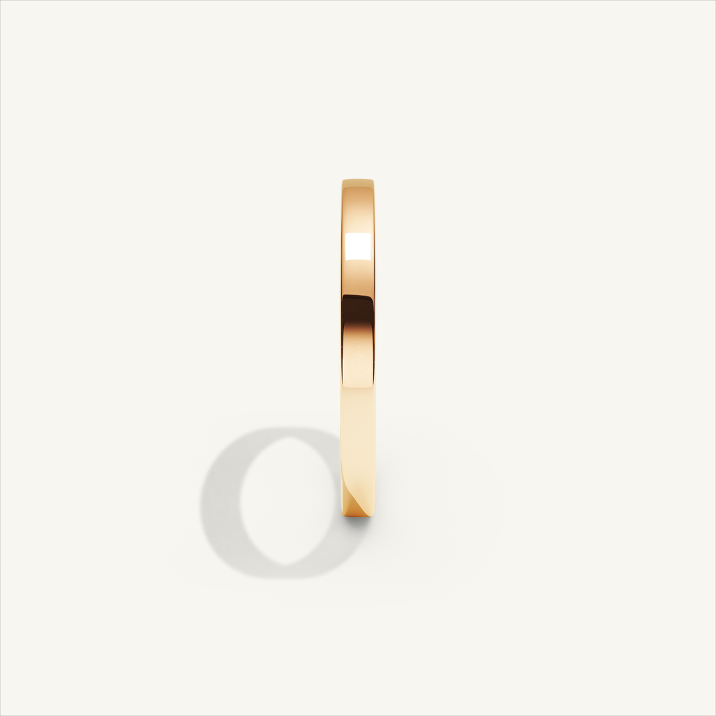 ECHELON 2 mm — 18K rose gold plain wedding band, product view 3