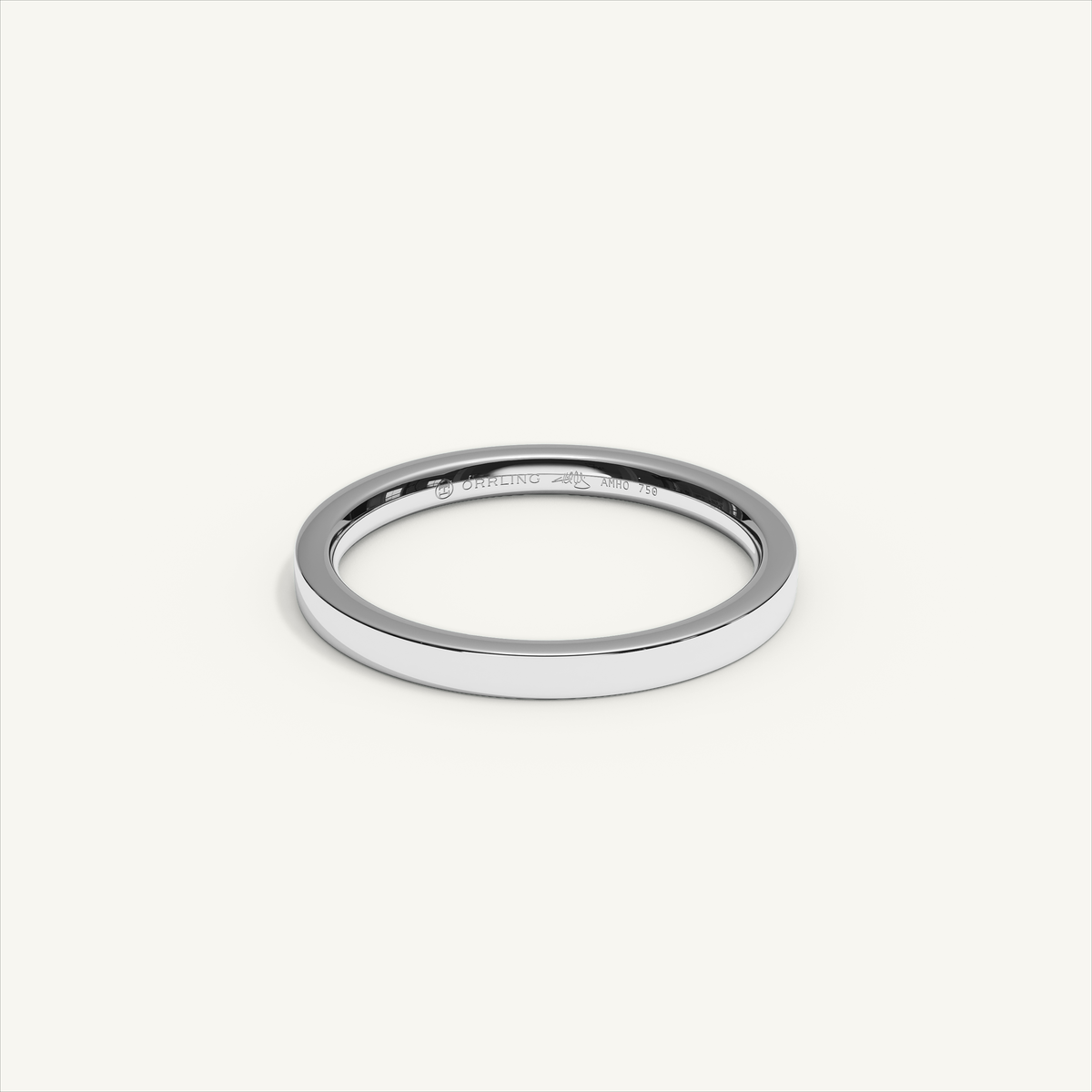 ECHELON 2 mm — 18K white gold plain wedding band, product view 0