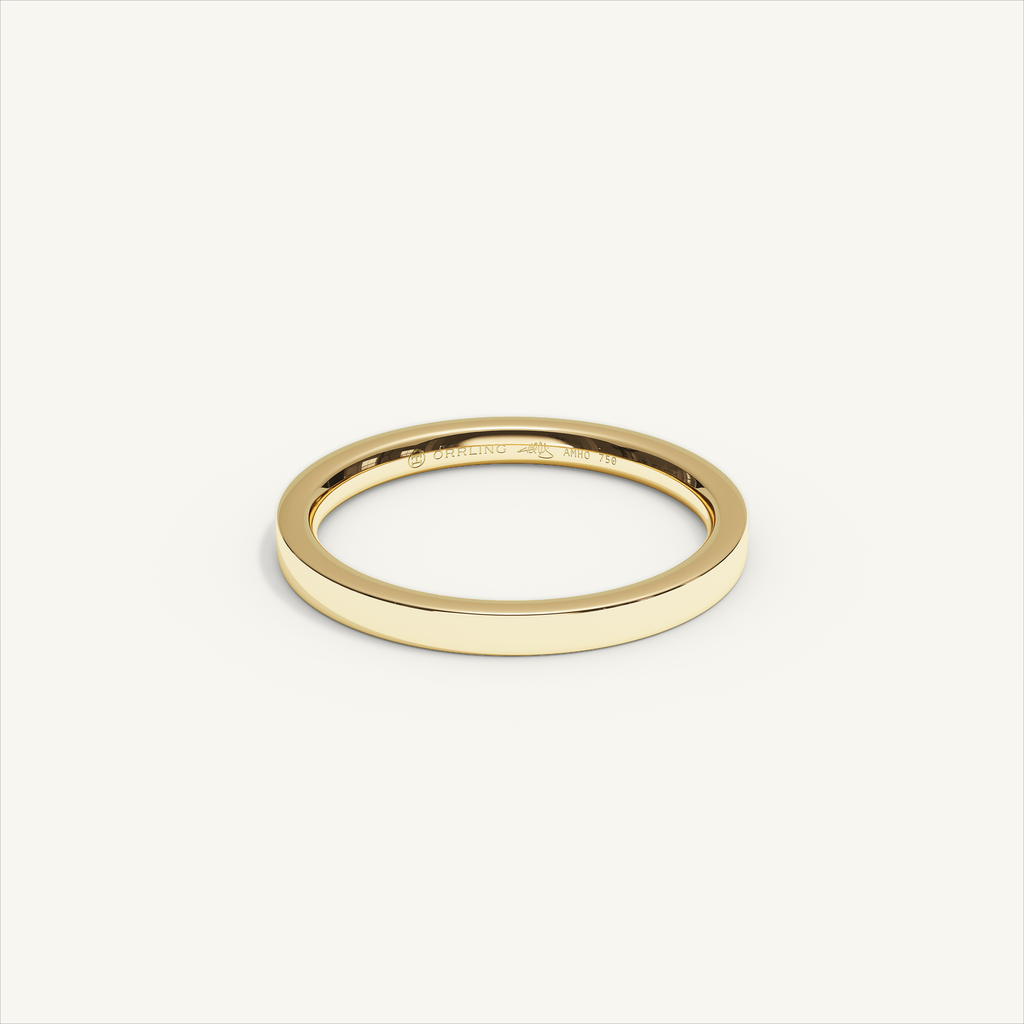 ECHELON 2 mm — 18K yellow gold plain wedding band, product view 0